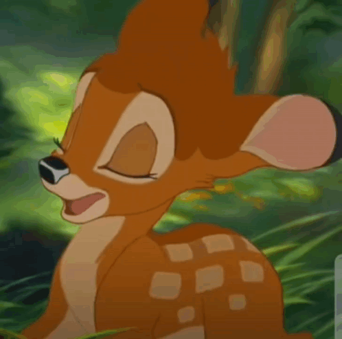 Smiling Cartoon Deer in Forest