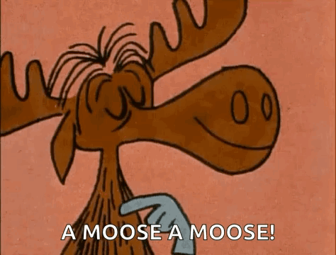 Smiling Cartoon Moose Saying A Moose
