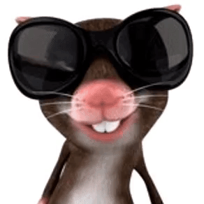 Smiling Cartoon Mouse in Sunglasses