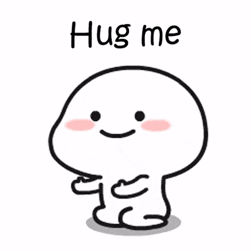 Smiling Cartoon Saying Hug Me