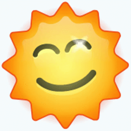 Smiling Cartoon Sun With Closed Eyes GIF