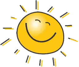 Smiling Cartoon Sun with Rays