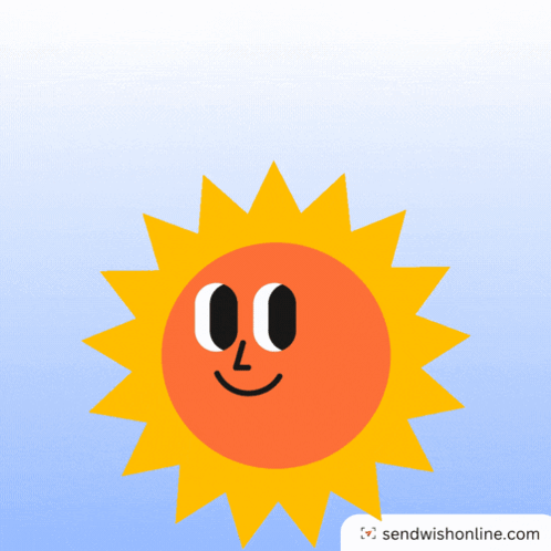 Smiling Cartoon Sun With SendWishOnline.Com