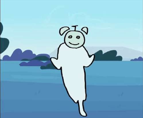 Smiling Cartoon White Bear