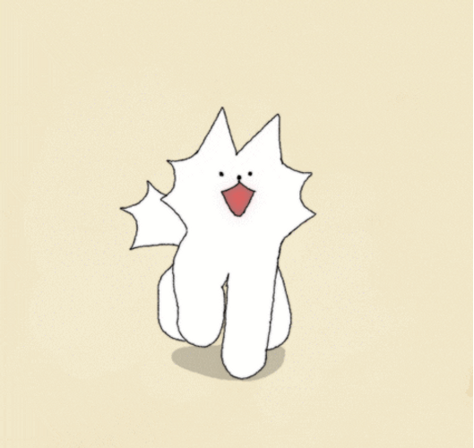 Smiling Dog White Spikes GIF