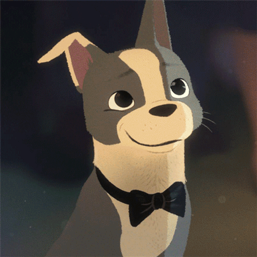 Smiling Dog Winston Feast Disney Film GIF