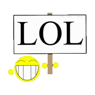 Smiling Face Next to Lol Sign
