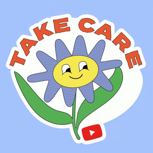 Smiling Flower Sticker Take Care