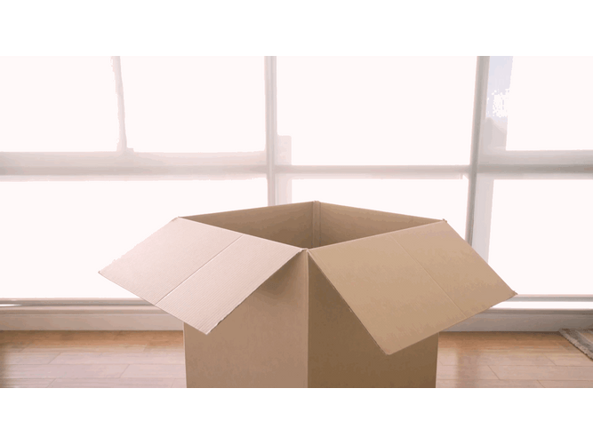 Smiling Girl Coming Out From Box GIF