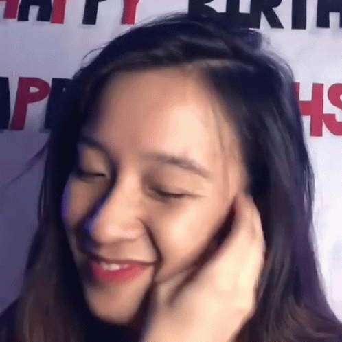 Smiling Girl Itchy Sideburns GIF