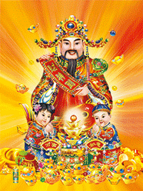 Smiling Golden Fat Chinese Buddha GIF
