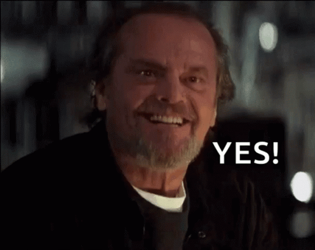 Smiling Jack Nicholson Yes GIF