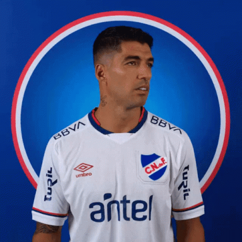 Smiling Luis Suarez Kissing Fingers GIF