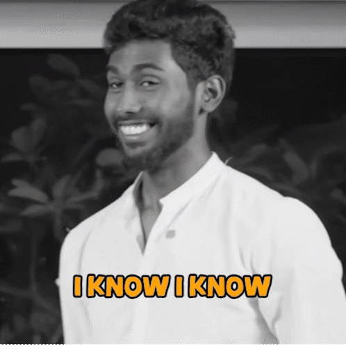 Smiling Man Saying I Know I Know