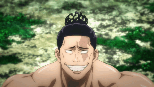 Smiling Man with Bun