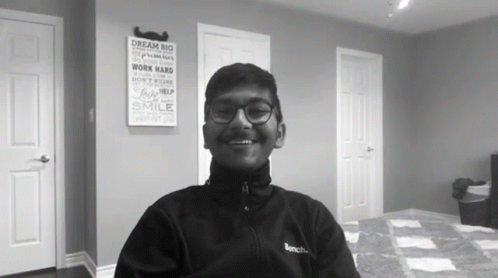 Smiling Man With Glasses, Bench Jacket Dream Big