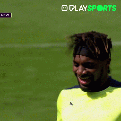 Smiling Man With Headband And Play Sports Sign GIF