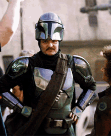 Smiling Mandalorian Character GIF