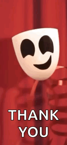 Smiling Mask Saying Thank You GIF