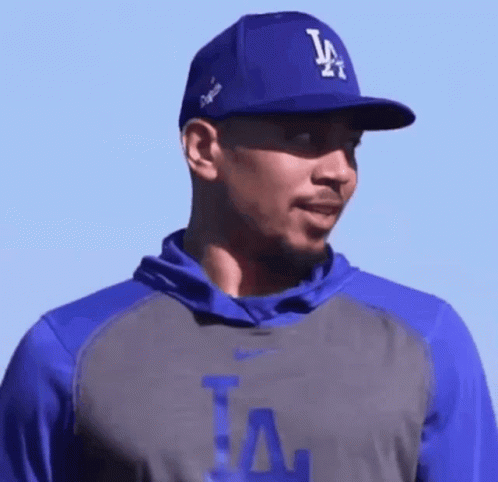 Smiling Mookie Betts Blue Cap GIF