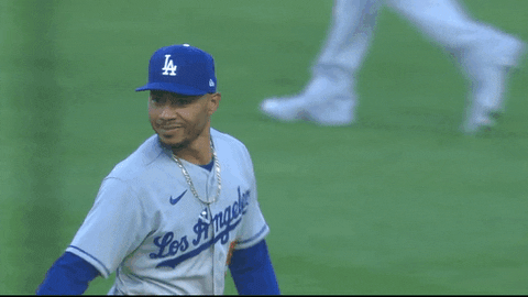 Smiling Mookie Betts Walking To The Field GIF