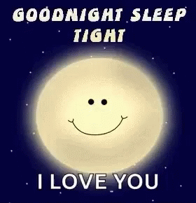 Smiling Moon Goodnight Sleep Tight GIF