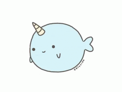 Smiling Narwhal With Horn GIF
