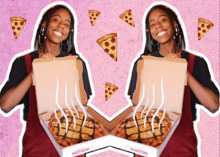 Smiling Pizza Party GIF