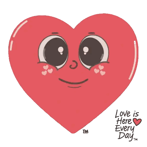 Smiling Red Heart With Love Is Here
