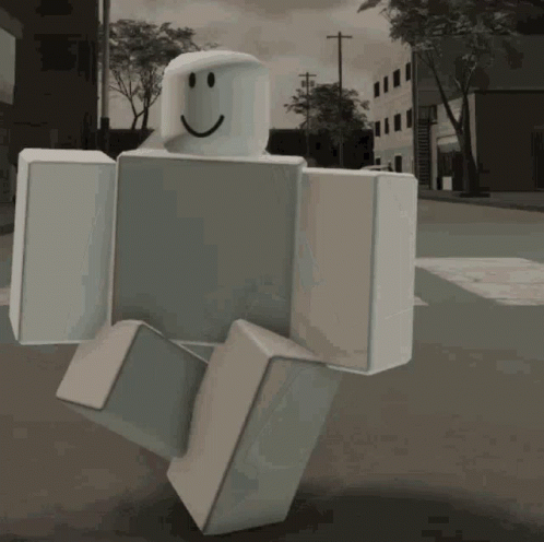 Smiling Roblox Character Walking Down Street