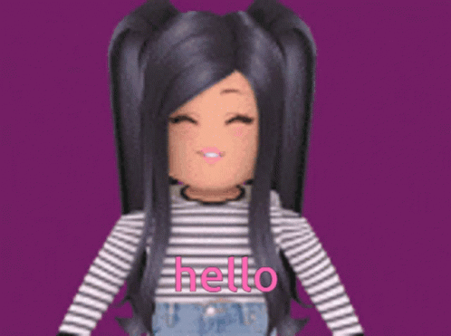 Smiling Roblox Girl Waving Hello GIF