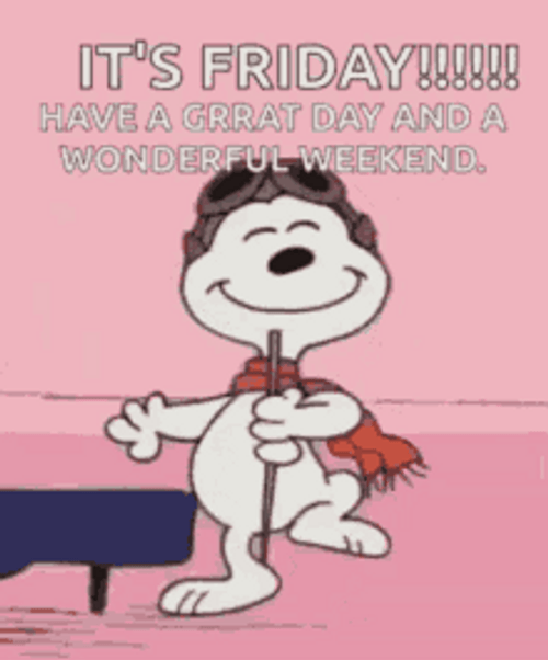 Smiling Snoopy Peanuts Happy Friday Dance GIF