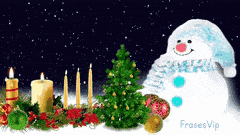 Smiling Snowman On Feliz Navidad GIF