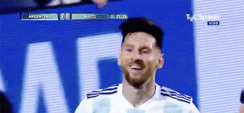 Smiling Soccer Player Argentina vs Haiti