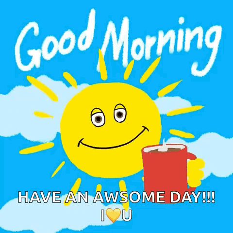 Smiling Sun Holding Coffee