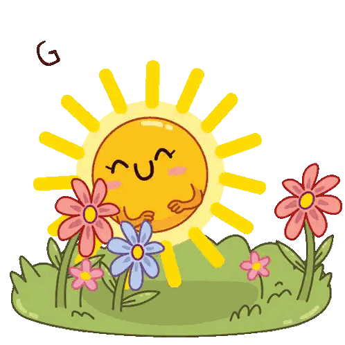 Smiling Sun Surrounded by Flowers and Gün