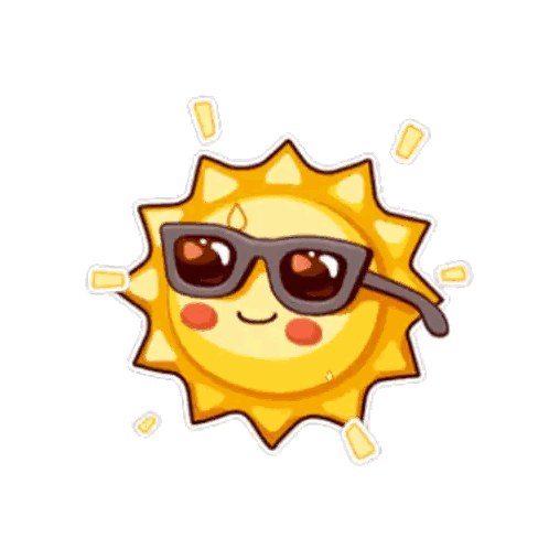 Smiling Sun Wearing Sunglasses