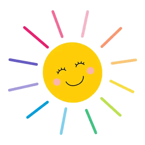 Smiling Sun With Rainbow Rays