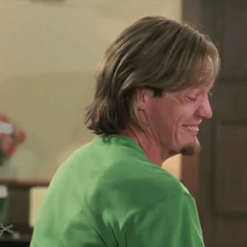 Smiling Then Shocked Shaggy GIF