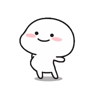 Smiling White Cartoon Character With Pink Cheek