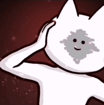 Smiling White Cat Cartoon GIF