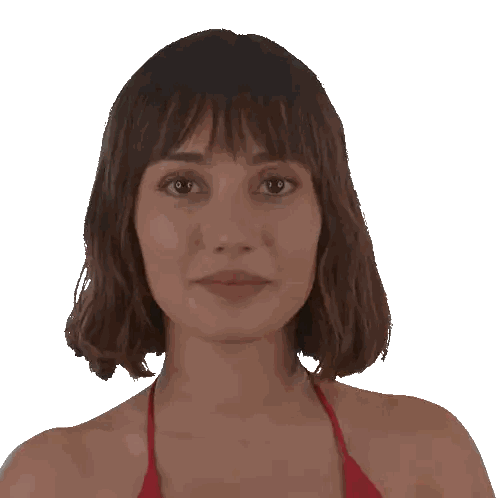 Smiling Woman in Red Top