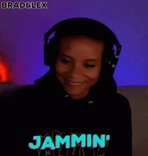 Smiling Woman Jamming GIF