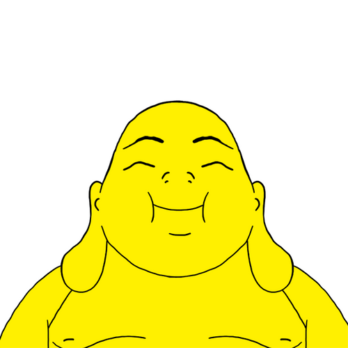 Smiling Yellow Buddha Illustration GIF