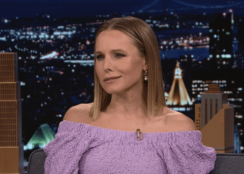 Smirking Kristen Bell Check Watch GIF