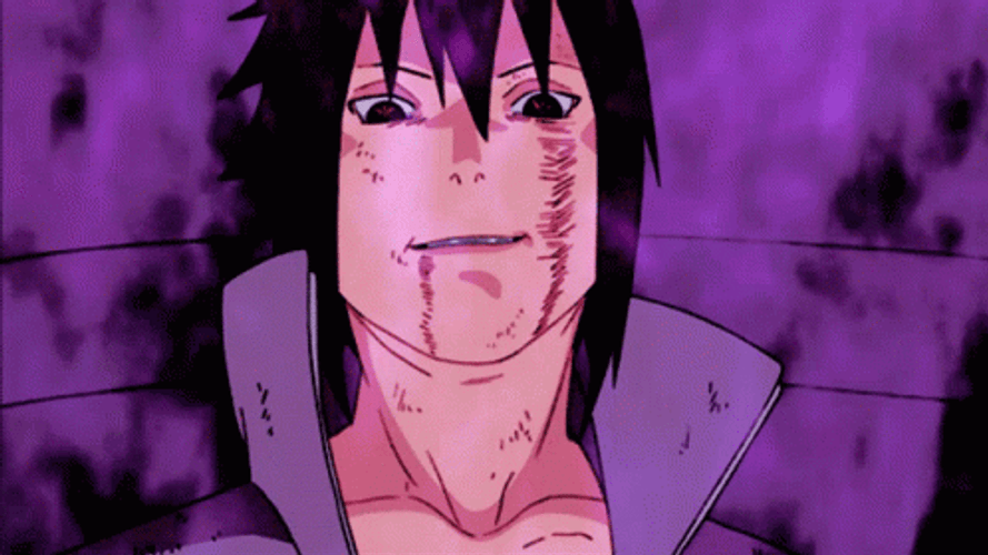 Smirking Sasuke Sharingan Eye GIF