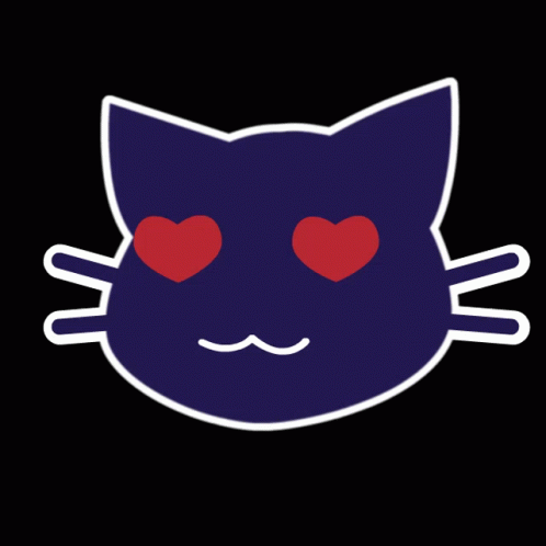 Smitten Cartoon Kitten Pumping Heart Eyes GIF