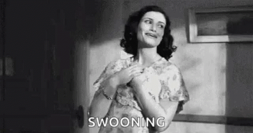 Smitten Vintage Lady Melting GIF