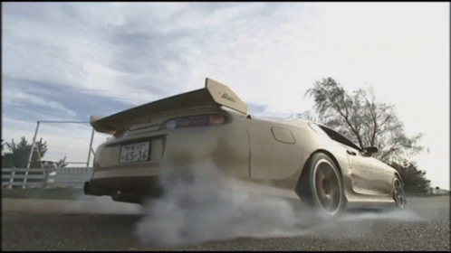 Smokey Toyota Supra Race Car GIF