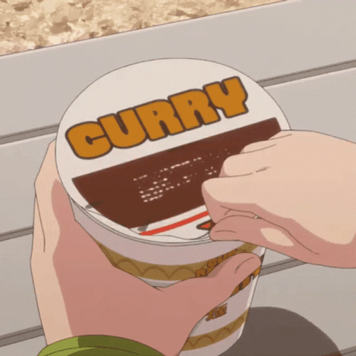 Smoking Curry Cup Noodles Animation GIF